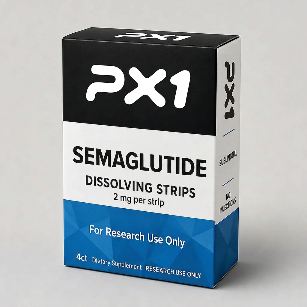 PX1 Research Semaglutide 3 mg Strips sublingual film box