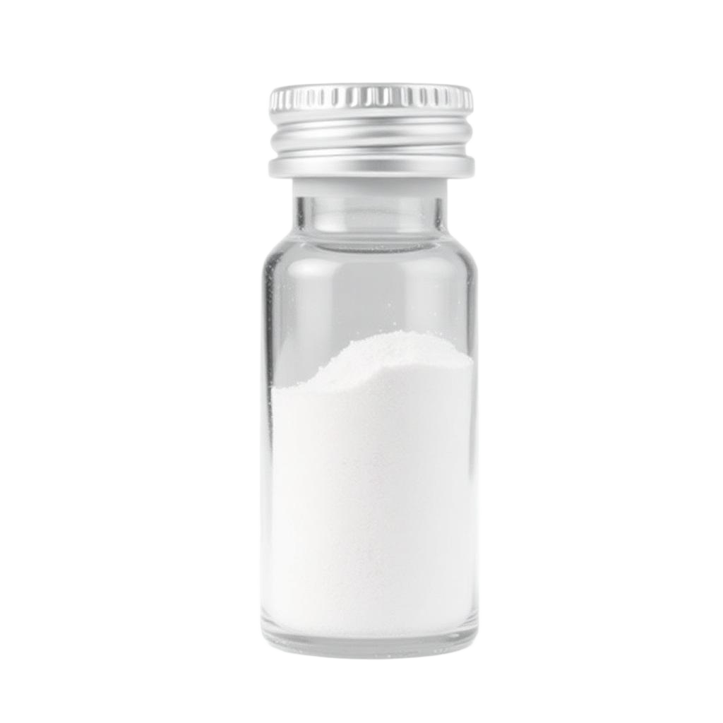 Plain research peptide vial with no label